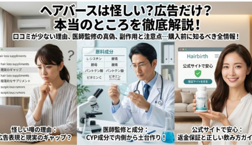 ヘアバースの怪しい噂を検証｜不安点を全部解消する解説記事