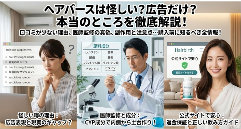 ヘアバースの怪しい噂を検証｜不安点を全部解消する解説記事