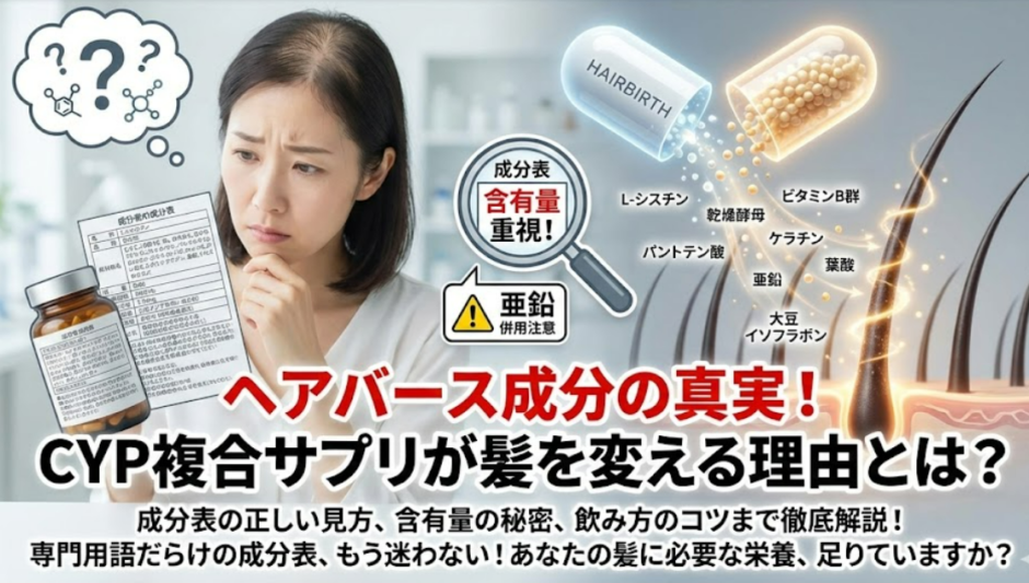 ヘアバースの成分表の見方と注意点｜亜鉛量や併用リスクまで完全網羅